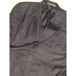 Hickory Freemen Men's 44 Long Super‎ 150's Black Pin Striped Suit Jacket